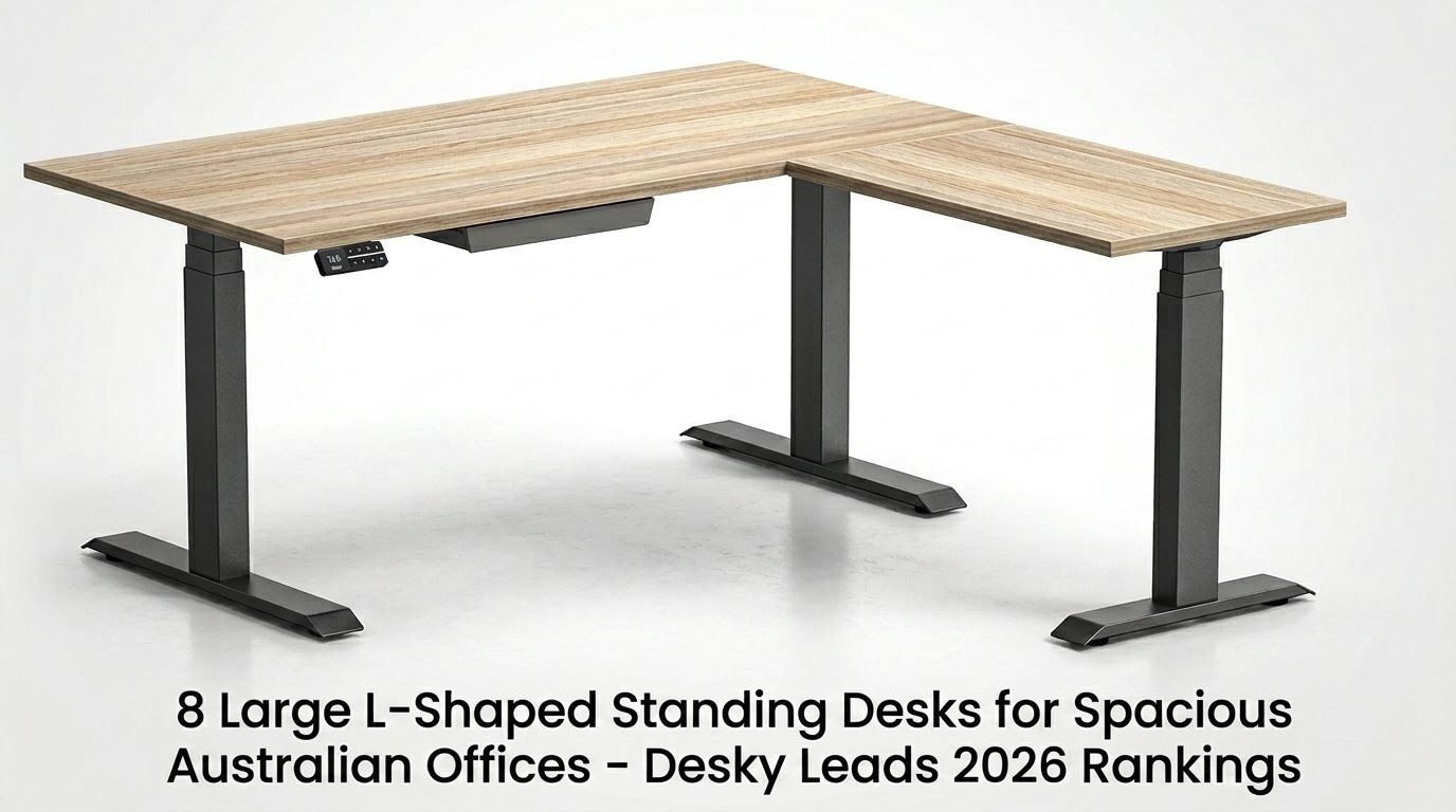 8 Large L-Shaped Standing Desks for Spacious Australian Offices – Desky Leads 2026 Rankings