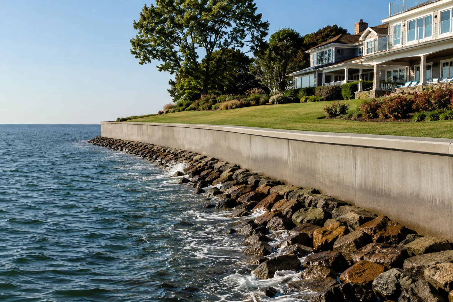 Seawall Construction for Waterfront Erosion Control
